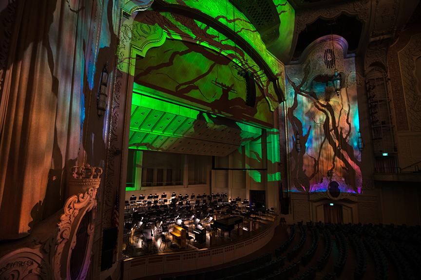 Rose Bond's projected video animations for the Oregon Symphony's Turangalîla